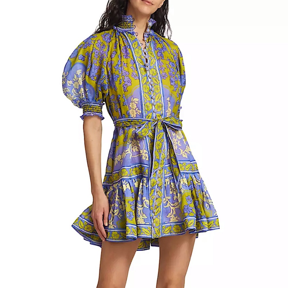 Zimmermann Blue and Yellow Floral Dress